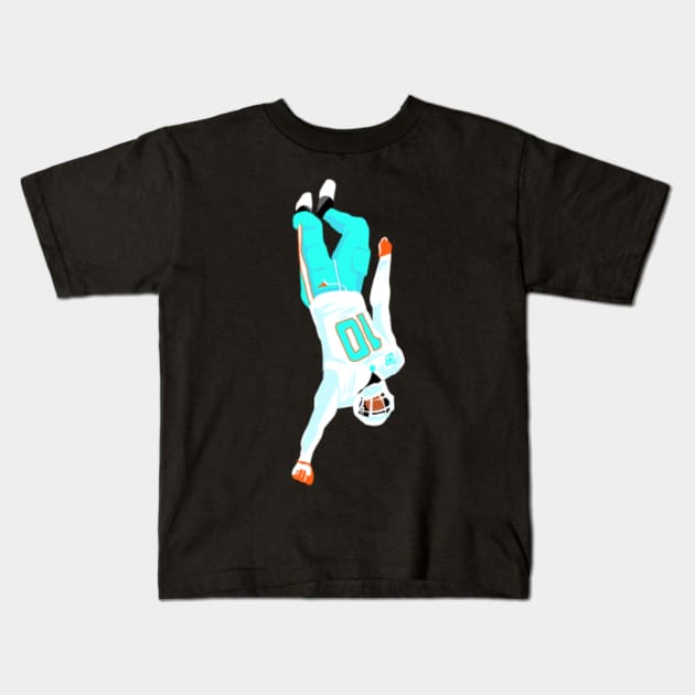 Tyreek Hill 10 - celebration miami dolphins Kids T-Shirt by Qrstore